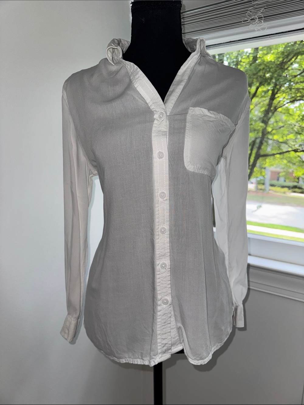 Classic White Women's Button-Front Shirt
